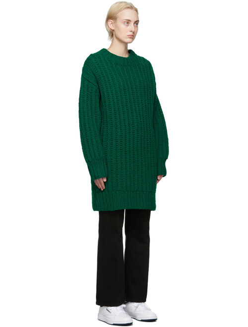 AMI Alexandre Mattiussi Green Hand Knitted Sweater