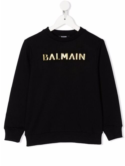 Balmain Kids appliqué logo sweatshirt