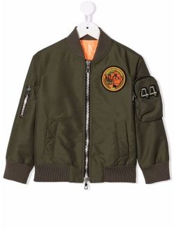 Kids patch-detailed bomber jacket
