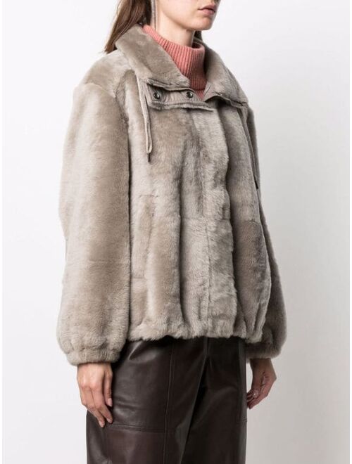 Brunello Cucinelli long-sleeve shearling jacket