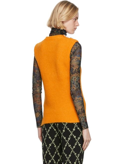 GANNI Orange Soft Wool Vest