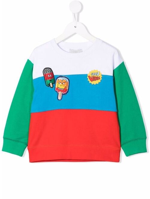 Stella McCartney colour-block sustainable cotton sweatshirt