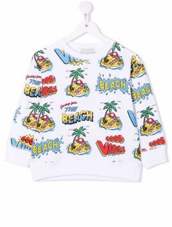 graphic-print cotton sweatshirt