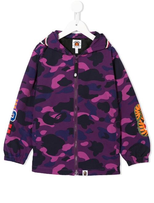 A BATHING APE® camouflage print hooded jacket