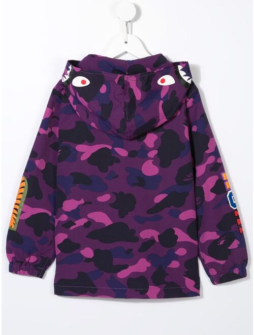 A BATHING APE® camouflage print hooded jacket