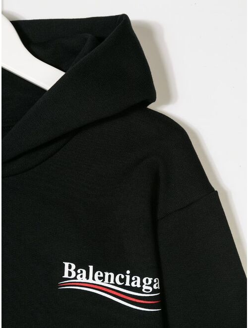 Balenciaga logo-print long-sleeved hoodie