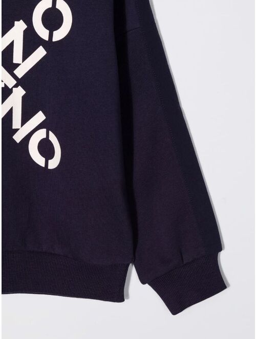 Kenzo Kids logo-print crew-neck sweatshirt
