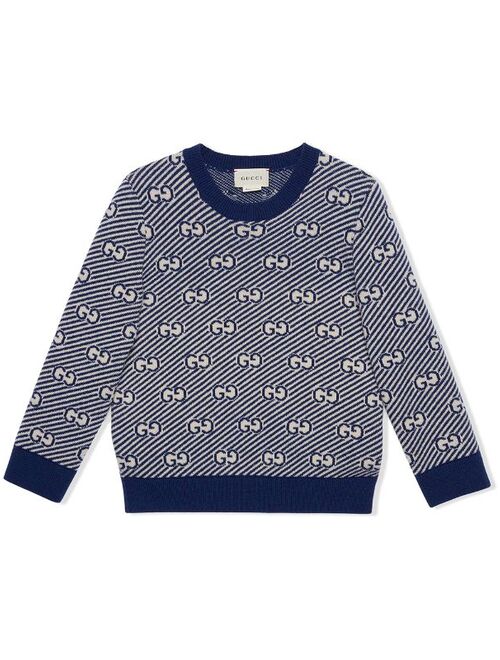 Gucci jacquard GG stripe knit jumper