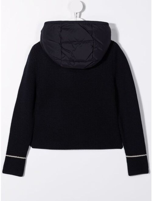 Moncler panelled hooded puffer jacket