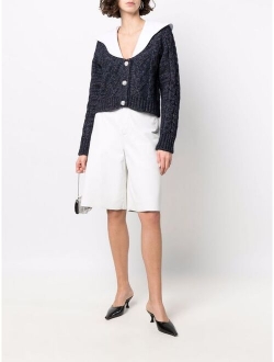 poplin collar cardigan