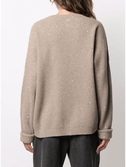Brunello Cucinelli ribbed-knit long-sleeve jumper
