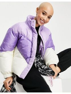 ski resort puffer jacket in purple