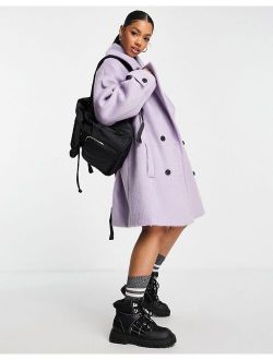 oversized peacoat in lilac