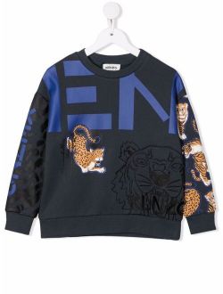 Kids embroidered-logo sweatshirt