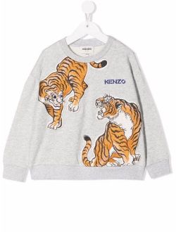 Kids Tiger-embroidered sweatshirt