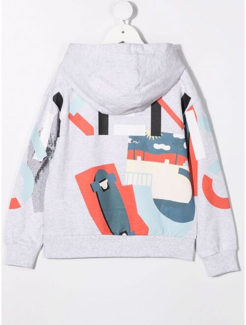 Kenzo Kids Tiger Head-print cotton hoodie