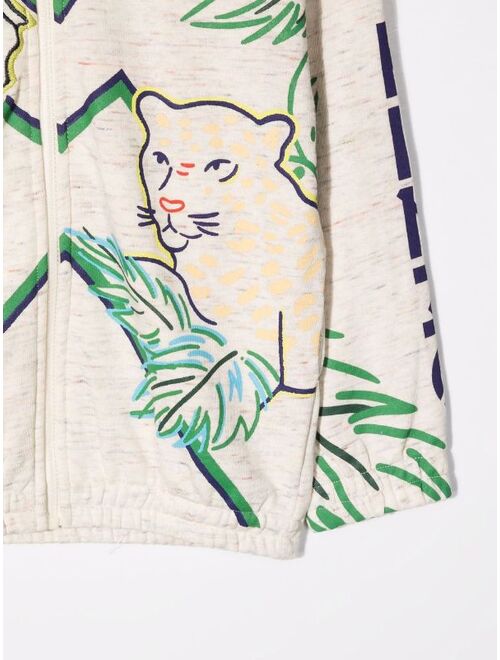 Kenzo Kids Elephant-print hooded jacket