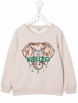 Kids Elephant-embroidered sweatshirt