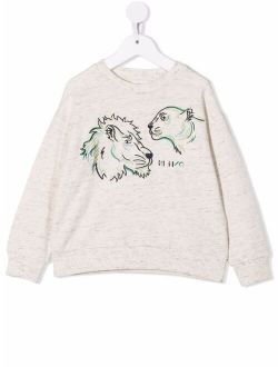 Kids animal-print cotton sweatshirt