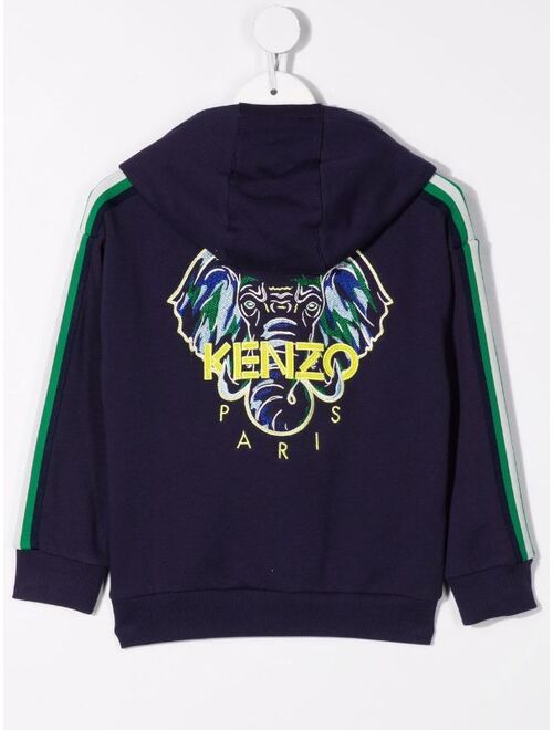 Kenzo Kids Elephant-embroidered hooded jacket