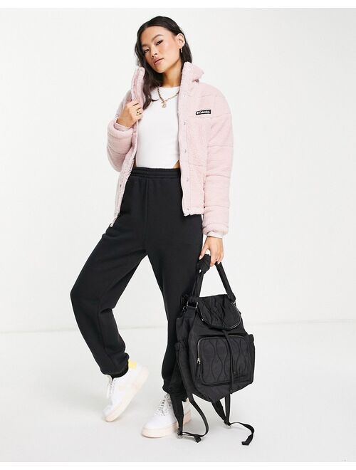 Columbia Lodge Baffled sherpa jacket in pink - Exclusive to ASOS