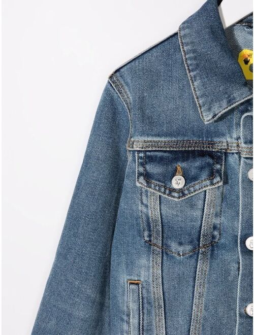 Off-White Kids logo-print denim jacket