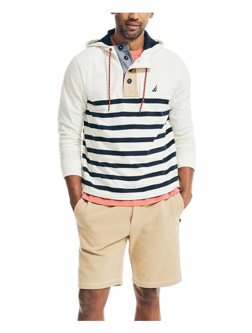 Nautica Men's Stripe Quarter-Button Long Sleeve Hoodie