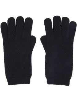 Loro Piana Navy Crochet Gloves