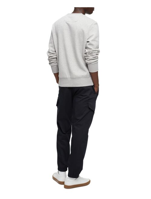 Calvin Klein Men's All-Over Logo Graphic Crew Neck Long Sleeve Sweatshirt