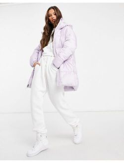 Puffect Mid Hooded jacket in lilac