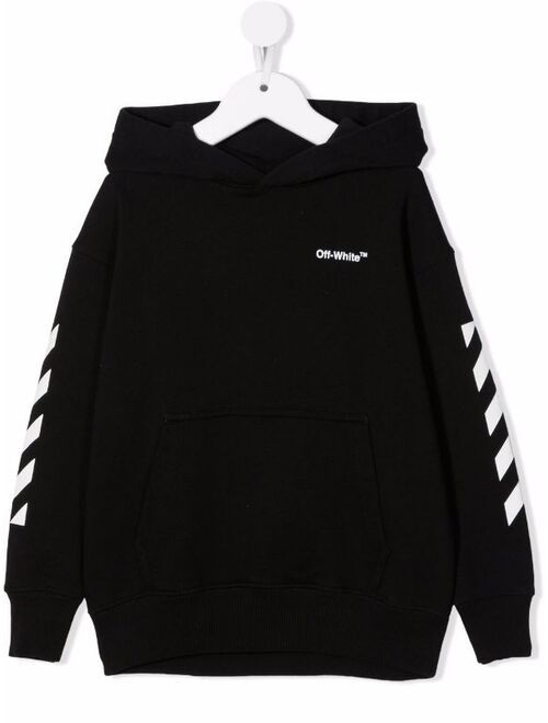 Off-White Kids logo-print pullover hoodie