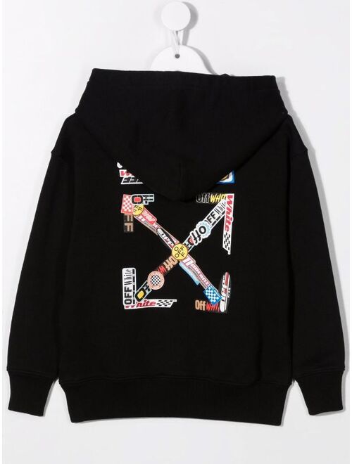 Off-White Kids logo pullover hoodie