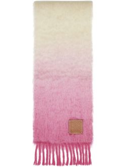 Loewe White & Pink Dip Dye Scarf