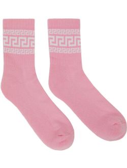 Pink Greca Athletic Socks