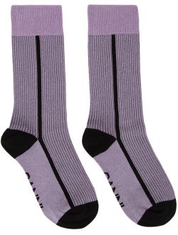 Purple & Black Lurex Socks