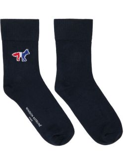 Maison Kitsuné Navy Fox Socks