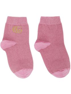 Pink Metallic Monlux Socks
