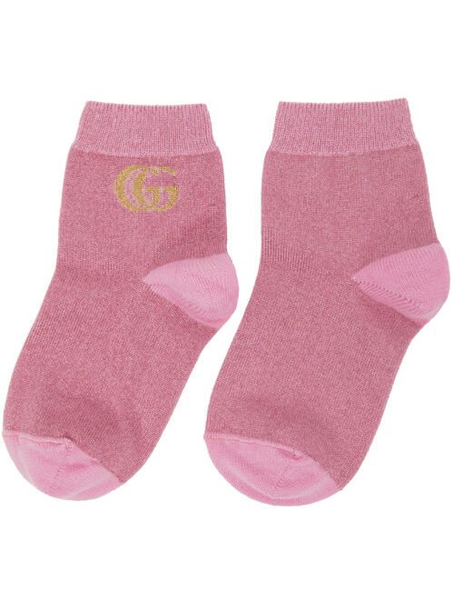Gucci Pink Metallic Monlux Socks