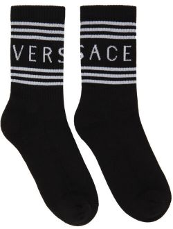 Black Vintage Logo Socks