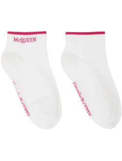 Pink & White Logo Ankle Socks