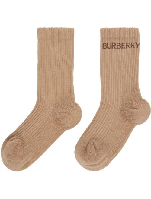 Burberry Beige Logo Sports Socks