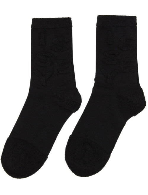 Issey Miyake Black Piled Logo Socks