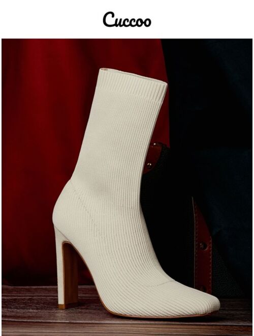 Cuccoo Minimalist Square Toe Sock Boots