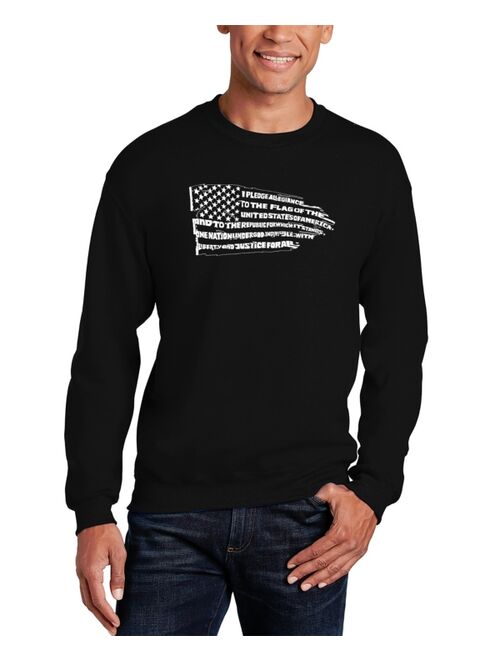 Funko Men's Pledge of Allegiance Flag Word Art Crewneck Sweatshirt