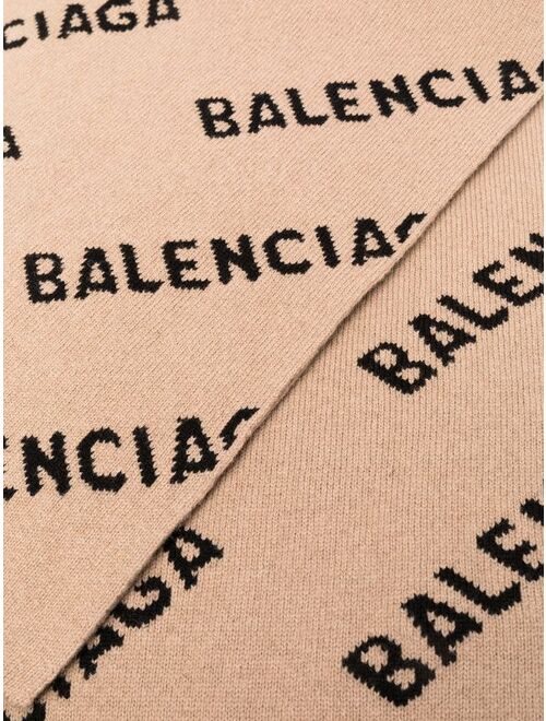 Balenciaga intarsia-knit logo scarf