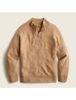 Boys' cashmere half-zip sweater