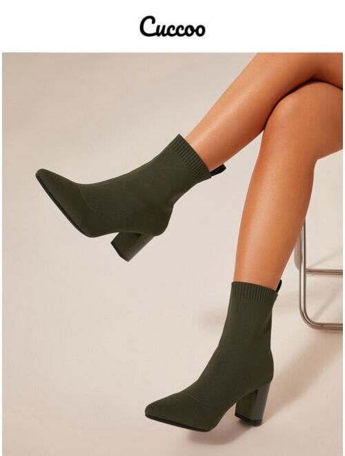 Cuccoo Minimalist Point Toe Sock Boots