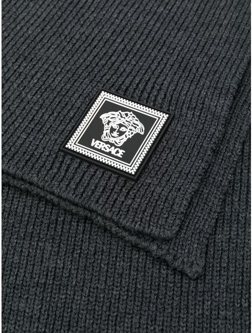 Versace ribbed knit wool scarf