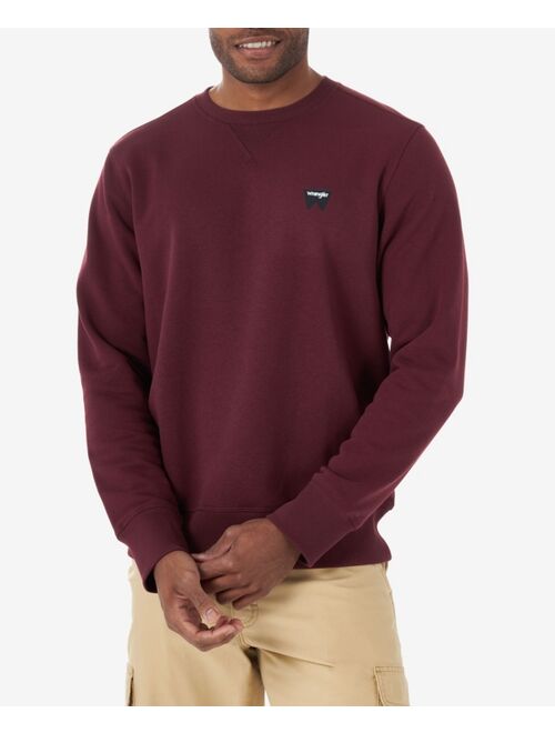 Wrangler Men's Sueded Logo Crewneck Long Sleeve Regular Fit Sweatshirt