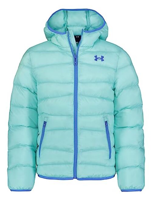 Under Armour Girls' Prime Puffer, Front Pockets & Hooded Back, Lightweight & Water Repellant
